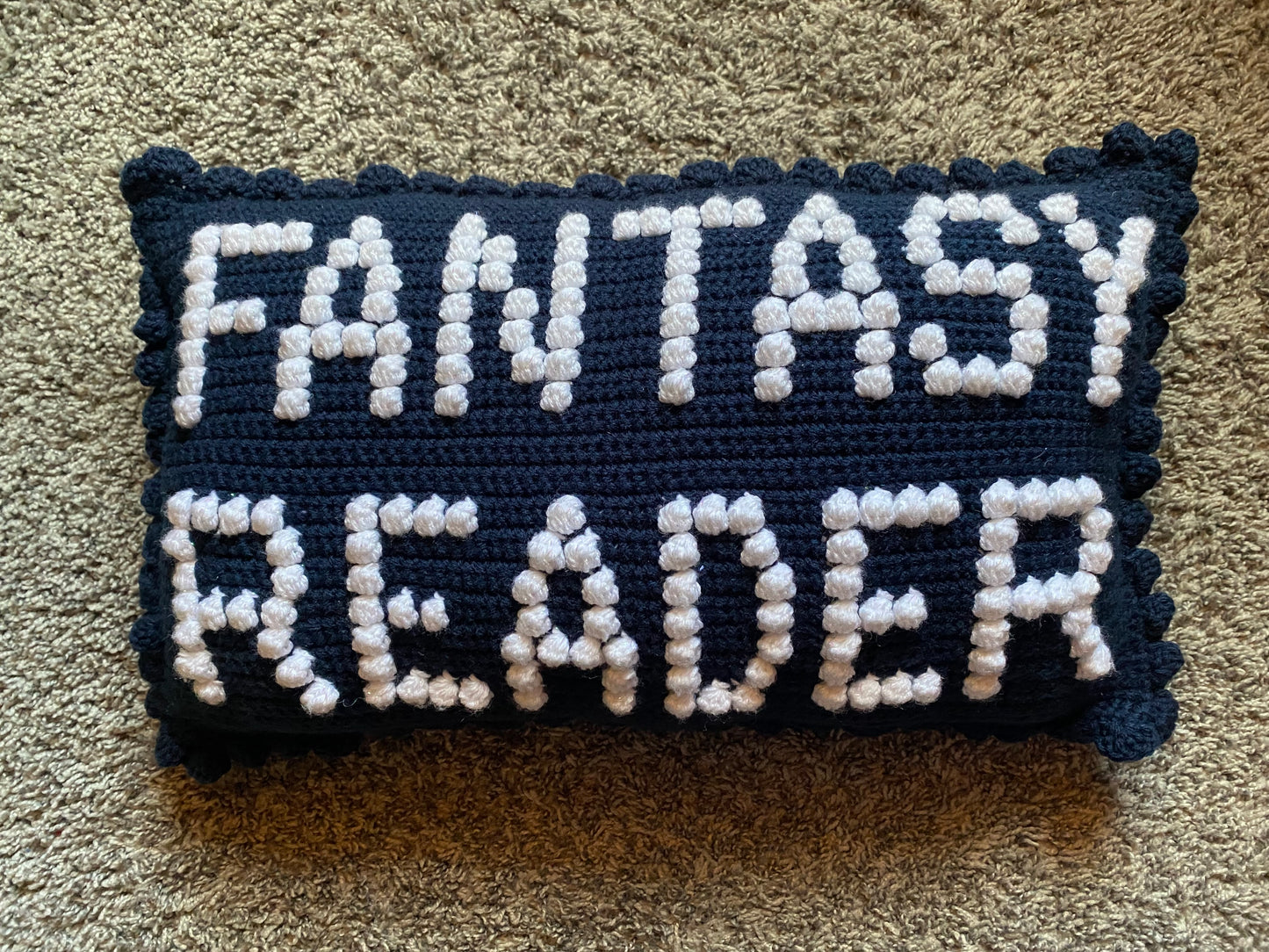 Fantasy Reader Bobble Crochet Pillow Pattern