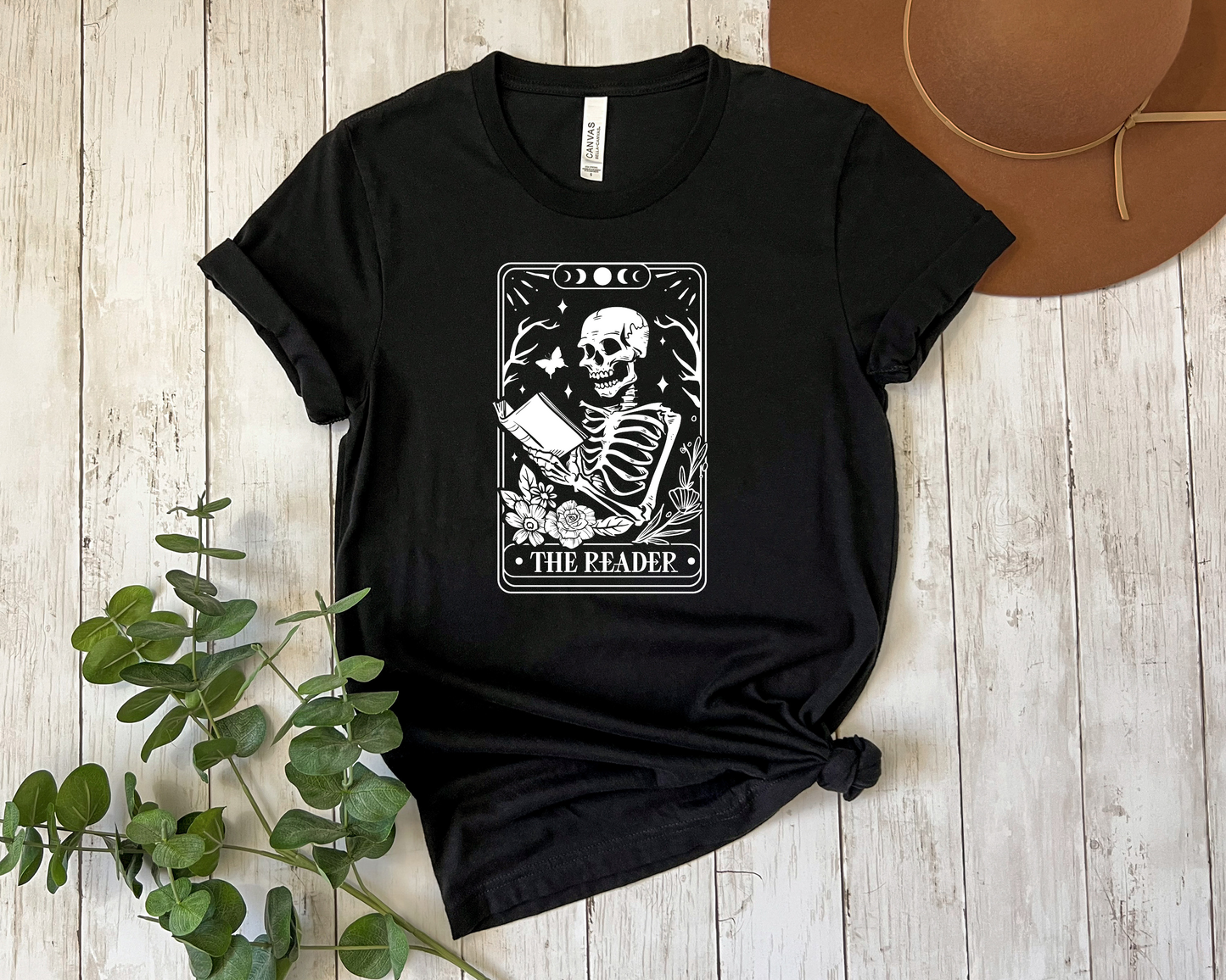 Skeleton Reader Tarot Card T-shirt