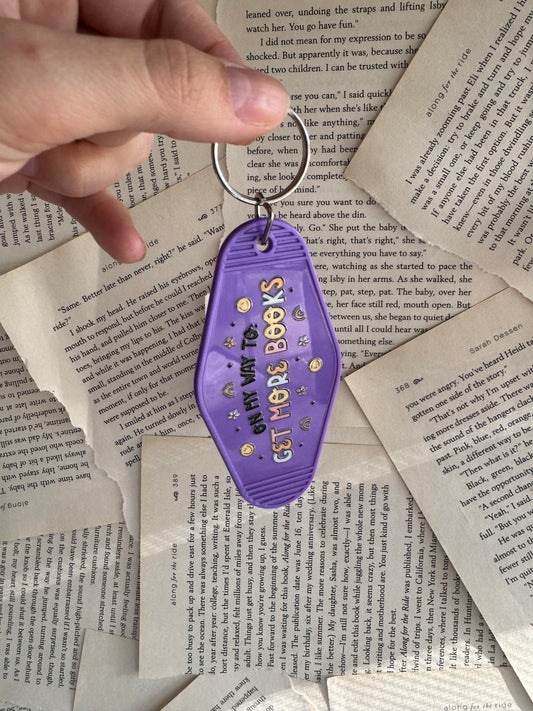 OMW To Get More Books Vintage Motel Keychain