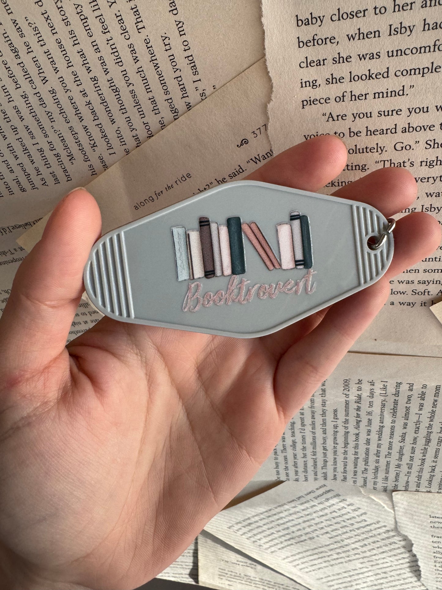 Booktrovert Vintage Motel Keychain