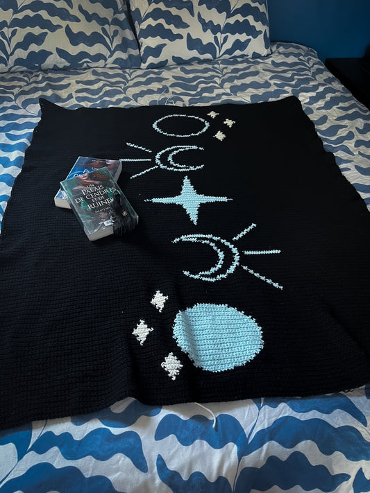 Feyre's Moon Phases Tattoo Tapestry Crochet Graphghan Pattern