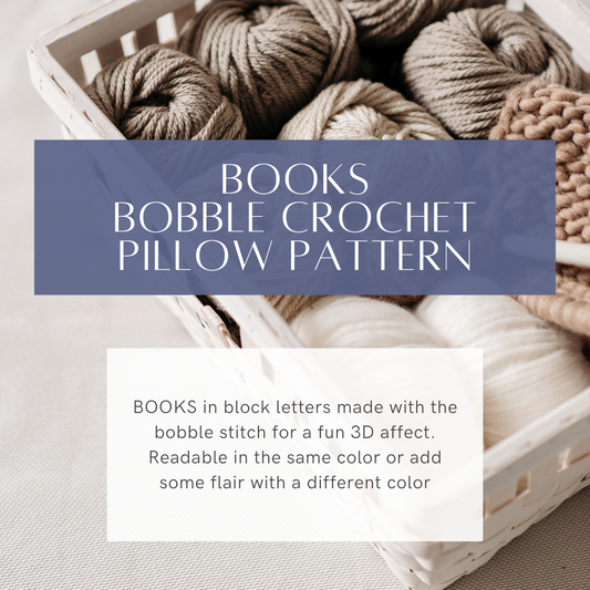 Books Bobble Crochet Pillow Pattern