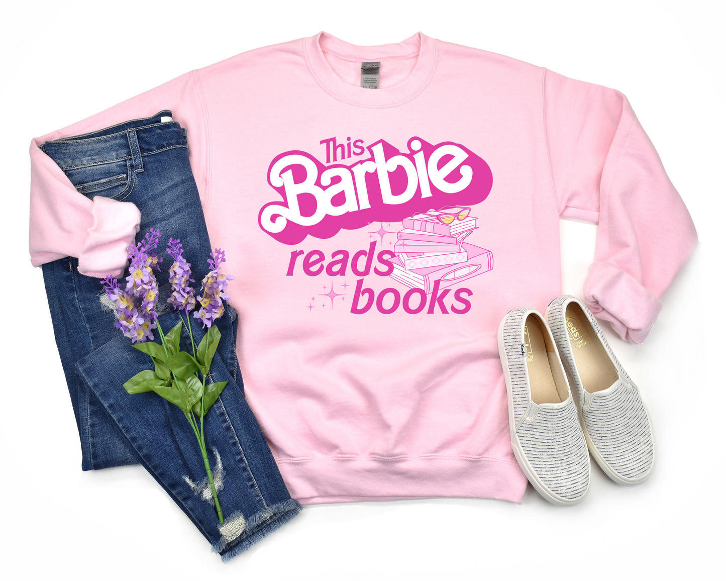 This Barbie Reads Books Crewneck Sweatshirt