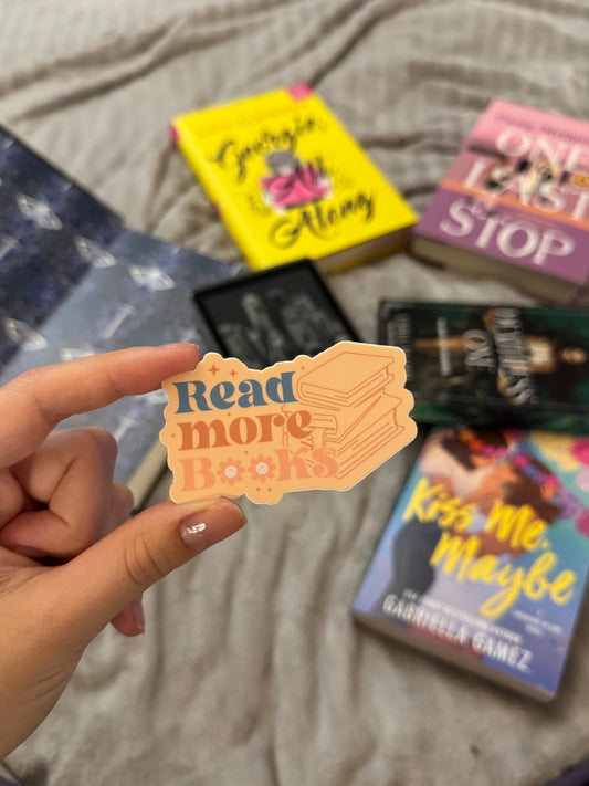 Read More Books Vintage Flowers Sticker