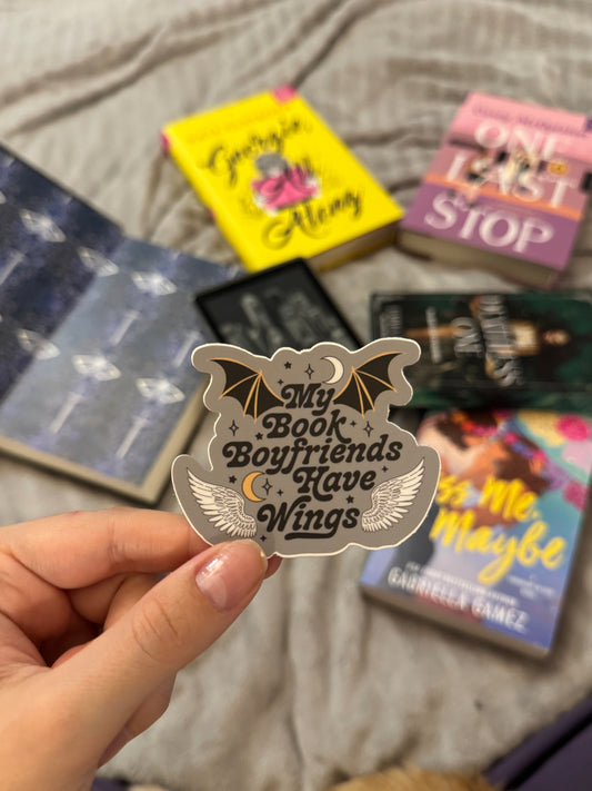 My Book Boyfriends Have Wings Sticker