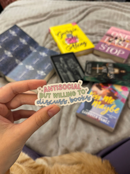 Antisocial Book Lover Sticker