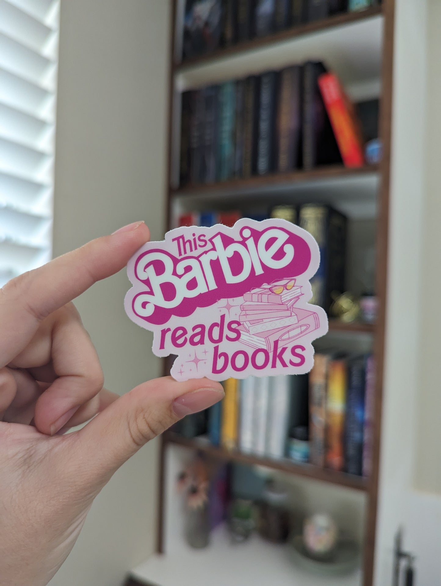 This Barbie Reads Books Sticker