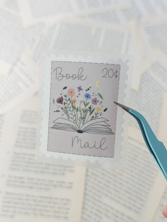 Book Mail Stamp Sticker