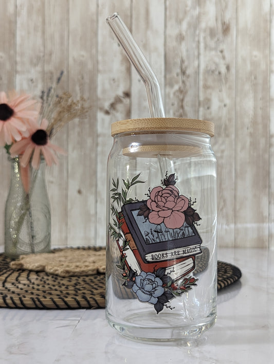 Books are Magic Glass Tumbler