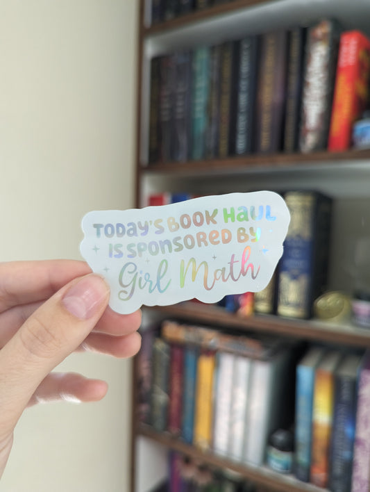 Book Haul Girl Math Sticker