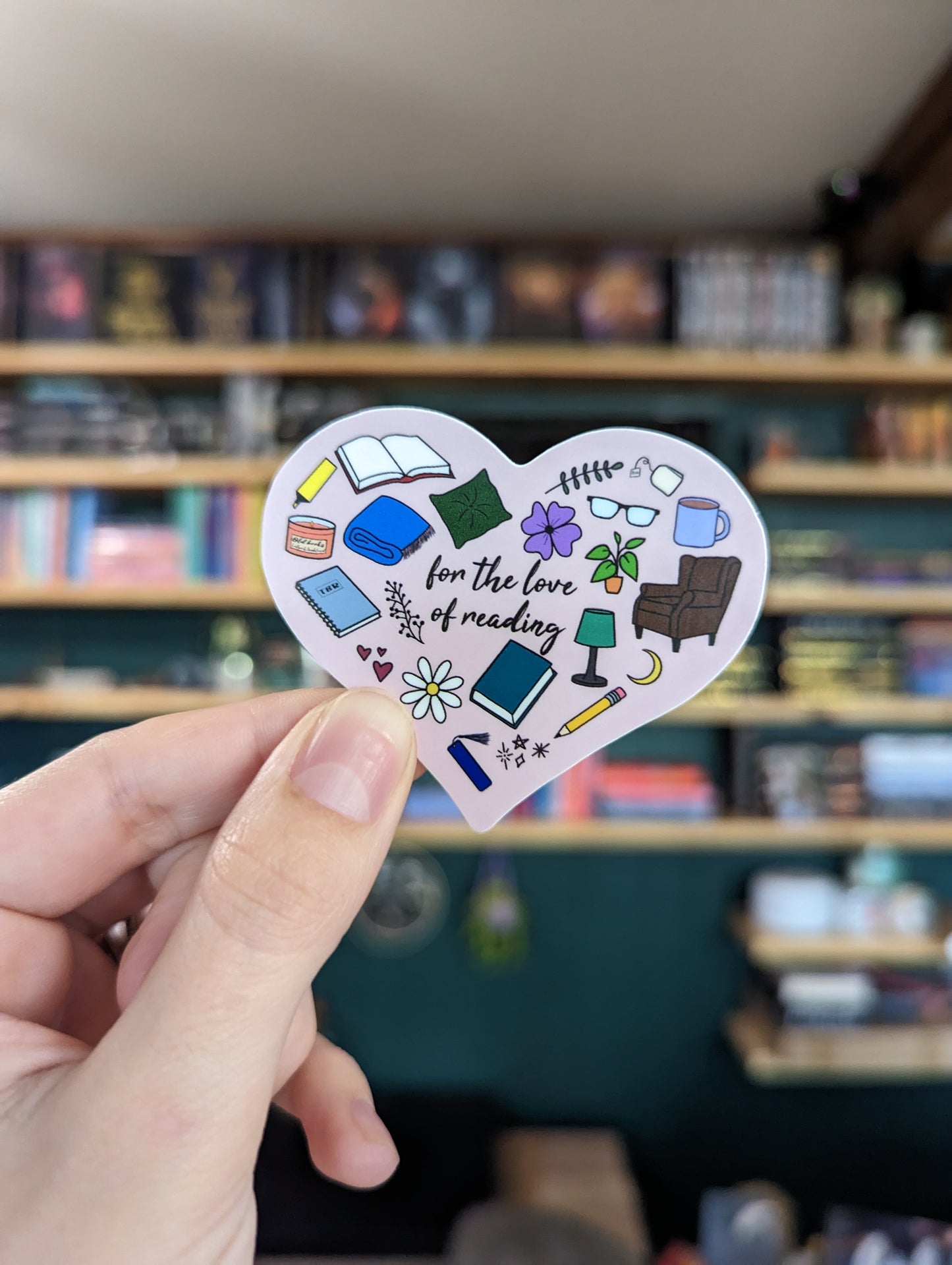 Love of Reading Heart Sticker